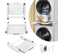 Hebitod Kit empilable pour machine à laver et sèche-linge avec fond extensible, cadre de connexion universel, cadre intermédiaire pour machine à laver et sèche-linge