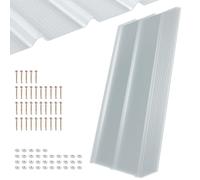 Hebitod Lot de 10 plaques ondulées trapézoïdales transparentes 50 x 120 cm | FRP Transparent | 1 mm | Profil trapézoïdal | Plusieurs tailles | Plusieurs lots | Paquet de vis et instructions (français