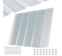 Hebitod Lot de 10 plaques ondulées trapézoïdales transparentes - 90 x 60 cm | FRP Transparent | 1 mm | Profil trapézoïdal | Plusieurs tailles | Plusieurs lots | Paquet de vis et instructions (français