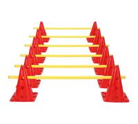 Hebitod Lot de 12 cônes avec 6 barres, obstacles d'agilité, entraînement de coordination pour enfants, chiens, sports d'équipe, football, sports d'équipe, cônes multifonctions, pour le football, les