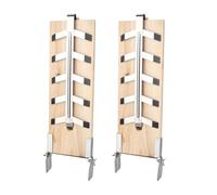 Hebitod Lot de 2 Planches à Saumon flammé, 56 x 21 x 5,5 cm, 5 Angles, BBQ | Bois de cèdre non traité, épaisseur 1,5 cm, jusqu’à 2,5 kg, réversible, pince inox, pour barbecue et brasero