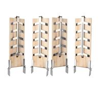 Hebitod Lot de 4 Planches à Saumon flammé, 56 x 21 x 5,5 cm, 5 Angles, BBQ | Bois de cèdre non traité, épaisseur 1,5 cm, jusqu’à 2,5 kg, réversible, pince inox, pour barbecue et brasero