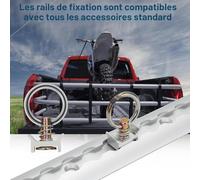Hebitod Lot de 8 rails d'arrimage en aluminium de 1 m de forme semi-circulaire avec trous, avec 10 anneaux de raccord pour rails d'avion, 8 embouts de rail d'avion, pour camping-cars, remorques