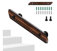 Hebitod Main courante en bois de pin, 60 cm de long pour escalier, garde-corps en bois antidérapant avec supports muraux, matériel de montage, garde-corps pour escalier, balcon, brun