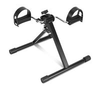 Hebitod Mini vélo d'appartement pour jambes et bras, pliable, avec écran LCD et résistance réglable, pédalier compact pour la maison et le bureau, noir