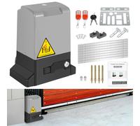 Hebitod moteur de portail coulissant 370W 800KG Entraînement de Porte Coulissante, avec Fermeture Eclair 4M, 2 Télécommandes et Fonction de Fermeture Automatique pour Porte de Garage
