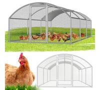 Hebitod - Poulailler avec aire de jeux XXL, 3 x 6 x 2 m - Enclos pour petits animaux avec serrure de sécurité et couverture imperméable - Abri dôme pour poules, cage à oiseaux, plantes