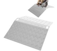 Hebitod Rampe de seuil en aluminium, rampe antidérapante, rampe pour fauteuil roulant, rampe de seuil pour fauteuil roulant, capacité de charge 270 kg, rampe de pont, 100 x 70 x 10 cm