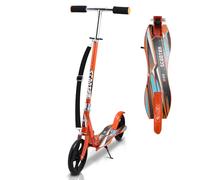 Hebitod Trottinette pliable pour enfant avec grandes roues en polyuréthane de 190 mm, guidon réglable en hauteur de 90 à 100 cm, pour enfants de 7 ans jusqu'à 100 kg, avec support, sangle de transport