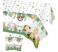 Heboland 2pcs Nappes Jungle, 274 x 137cm Nappe de Fête pour Enfants Nappes d'anniversaire Plastique Imperméable - pour Enfants Garçons Filles Baby Shower Décorer Anniversaire Fête à Thème Jungle