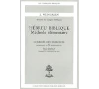 Hébreu biblique : Méthode élémentaire (exercices corrigés)