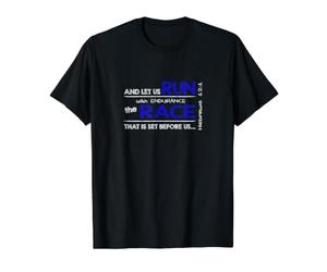 Hébreux 12:1 - Courez avec Endurance inspiré de la Bible de Course T-Shirt Graphique avec Valeur, Homme, Noir, XL
