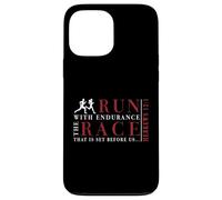Hebrews 12:1 Run with Endurance The Race - Inspiré des Coureurs Coque pour iPhone 13 Pro Max