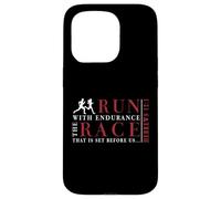 Hebrews 12:1 Run with Endurance The Race - Inspiré des Coureurs Coque pour iPhone 15 Pro