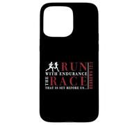 Hebrews 12:1 Run with Endurance The Race - Inspiré des Coureurs Coque pour iPhone 15 Pro Max