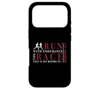 Hebrews 12:1 Run with Endurance The Race - Inspiré des Coureurs Coque pour iPhone 17 Pro