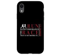 Hebrews 12:1 Run with Endurance The Race - Inspiré des Coureurs Coque pour iPhone XR