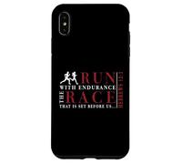 Hebrews 12:1 Run with Endurance The Race - Inspiré des Coureurs Coque pour iPhone XS Max