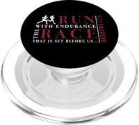 Hebrews 12:1 Run with Endurance The Race - Inspiré des Coureurs PopSockets PopGrip pour MagSafe