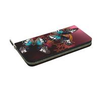 HEBSDFG Beau portefeuille long imprimé papillons pour homme et femme en cuir synthétique avec porte-cartes et fermeture éclair, Beaux papillons., Taille unique, Décontracté