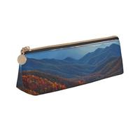 HEBSDFG Blue Ridge Trousse à crayons et trousse à maquillage en cuir PVC avec fermeture éclair Motif montagne Parkway Mountains Cadeau élégant, blanc, Taille unique, Cartable