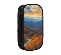 HEBSDFG Blue Ridge Trousse à crayons haute capacité avec emplacements pour stylos et pochettes pour l'école, les voyages et le maquillage Noir, Noir , Taille unique, Cartable