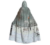 HEBSDFG Cape à capuche imprimée unisexe Snow Falling in The Park pour Halloween, Noël, cosplay, costume pour homme et femme, costume adulte