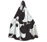 HEBSDFG Cape à capuche unisexe avec imprimé fantôme blanc amusant pour Halloween, Noël, cosplay, costume pour homme et femme adulte
