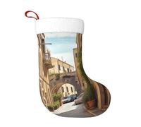 HEBSDFG Chaussettes de Noël imprimées Italian Street pour décoration de Noël, fête, Nouvel An
