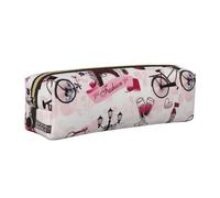 HEBSDFG Cityscape Trousse à crayons en cuir avec fermeture éclair dorée Motif Tour Eiffel de France, doré, One Size, Cartable