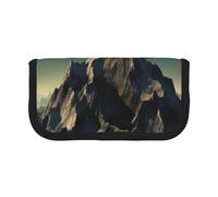 HEBSDFG Earth Mountain Trousse à crayons en toile avec fermeture éclair pour école, voyage, bureau et cadeau, Noir , Taille unique, Cartable