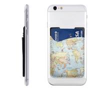 HEBSDFG Étui portefeuille 3D pour téléphone avec motif éléphant gris avec adhésif pour iPhone et Android, motif carte du monde, One Size, Décontracté