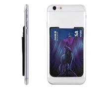 HEBSDFG Étui portefeuille 3D pour téléphone avec motif éléphant gris avec adhésif pour iPhone et Android, Loups Howl In The Northern Lights, One Size, Décontracté