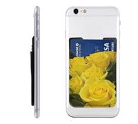 HEBSDFG Étui portefeuille 3D pour téléphone avec motif éléphant gris avec adhésif pour iPhone et Android, Roses jaunes., One Size, Décontracté