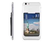 HEBSDFG Étui portefeuille avec support de carte de téléphone imprimé poulet jaune, adhésif 3M pour iPhone et Android, Statue de la Liberté à Nyc, Taille unique, Décontracté