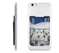 HEBSDFG Étui portefeuille avec support de carte de téléphone imprimé poulet jaune, adhésif 3M pour iPhone et Android, Soccer Sea, Taille unique, Décontracté