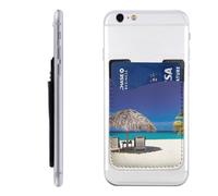 HEBSDFG Étui portefeuille pour téléphone avec imprimé léopard et adhésif pour iPhone et Android, Jamaica Beach, One Size, Décontracté