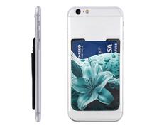 HEBSDFG Étui portefeuille pour téléphone avec imprimé oiseau de paradis tropical, adhésif 3M pour iPhone et Android, Lys bleu sarcelle, Taille unique, Décontracté