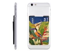 HEBSDFG Étui portefeuille pour téléphone avec imprimé oiseau de paradis tropical, adhésif 3M pour iPhone et Android, Oiseau du Paradis tropical, Taille unique, Décontracté