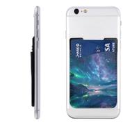 HEBSDFG Étui portefeuille pour téléphone portable avec adhésif 3M pour iPhone et Android Motif floral Rouge, Northern Lights, Taille unique, Décontracté