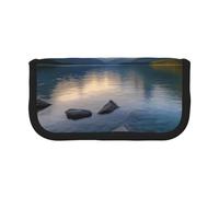 HEBSDFG Glacier National Park - Trousse à crayons en toile avec fermeture éclair - Pour l'école, les voyages, le bureau et les cadeaux, Noir , Taille unique, Cartable