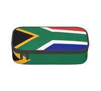 HEBSDFG Grande trousse à crayons à rayures noires et blanches avec compartiment mignon pour l'école, le bureau, le maquillage, les voyages, Drapeau Afrique du Sud., One Size, Cartable