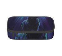 HEBSDFG Grande trousse à crayons avec compartiment mignon pour l'école, le bureau, le maquillage, les voyages, Loups Howl In The Northern Lights, One Size, Cartable