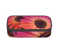 HEBSDFG Grande trousse à crayons avec imprimé chrysanthème rose et orange avec compartiment mignon pour l'école, le bureau, le maquillage, les voyages, Noir , Taille unique, Cartable