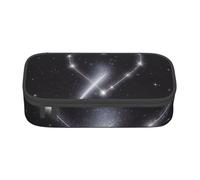 HEBSDFG Grande trousse à crayons avec imprimé cœur et étoile filante - Joli compartiment - Organiseur de bureau - Pour l'école, le bureau, le maquillage, les voyages, Noir , Taille unique, Cartable