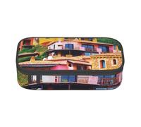 HEBSDFG Grande trousse à crayons avec imprimé fleurs d'hibiscus rouge - Joli compartiment - Organiseur de bureau - Pour l'école, le bureau, le maquillage, les voyages, Village de montagne, One Size