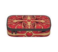 HEBSDFG Grande trousse à crayons avec imprimé léopard violet - Joli compartiment - Organiseur de bureau - Trousse de maquillage pour l'école, le bureau, le maquillage, les voyages, Motif d'art russe