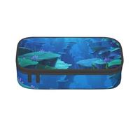 HEBSDFG Grande trousse à crayons avec imprimé neige d'hiver - Joli compartiment - Organiseur de bureau - Trousse de maquillage pour l'école, le bureau, le maquillage, les voyages, Monde sous-marin