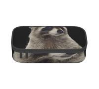 HEBSDFG Grande trousse à crayons avec imprimé pingouin heureux - Joli compartiment - Organiseur de bureau - Trousse de maquillage pour l'école, le bureau, le maquillage, les voyages, Raton laveur