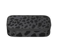 HEBSDFG Grande trousse à crayons avec motif léopard noir - Joli compartiment - Organiseur de bureau - Trousse de maquillage pour l'école, le bureau, le maquillage, les voyages, Noir , Taille unique,